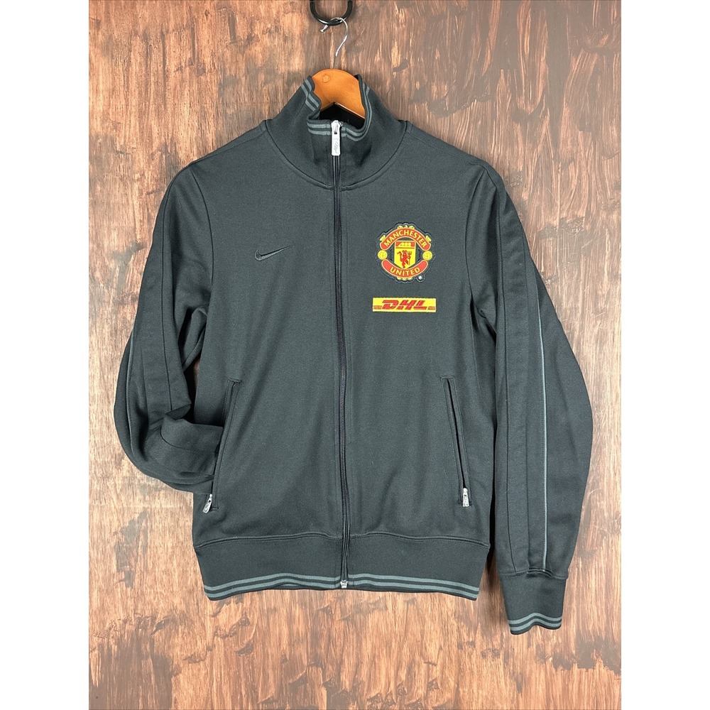 Small Nike Manchester United Full Zip Jacket Black Soccer 478169-010 Men's Small